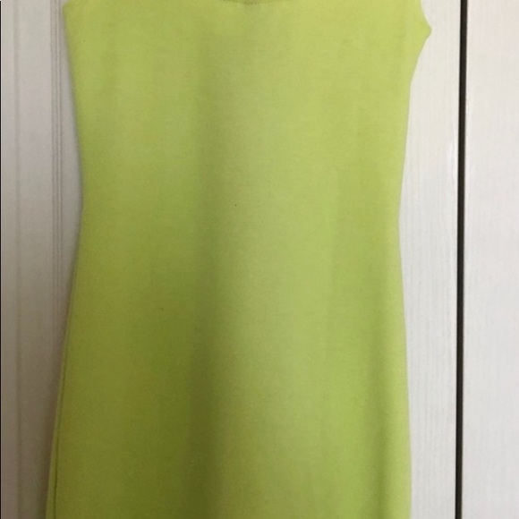 ⭐️3 for $30 Yellow Green Divided H&M Bodycon Zip up front sz 2 once runs small - Picture 3 of 4